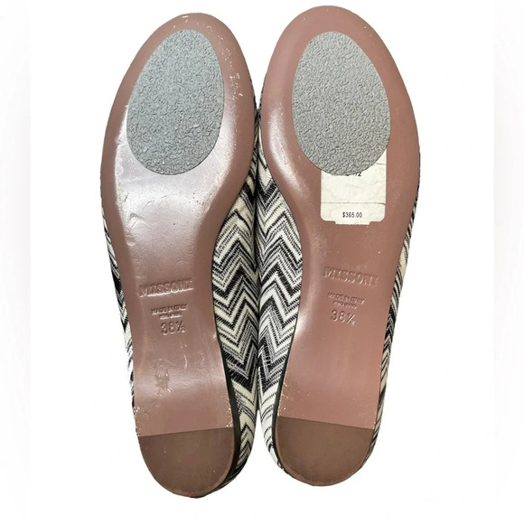 Missoni Chevron Ballet Flats Zig Zag Made In Italy Retail $365 Size 38.5 US 8.5 - Picture 3 of 7